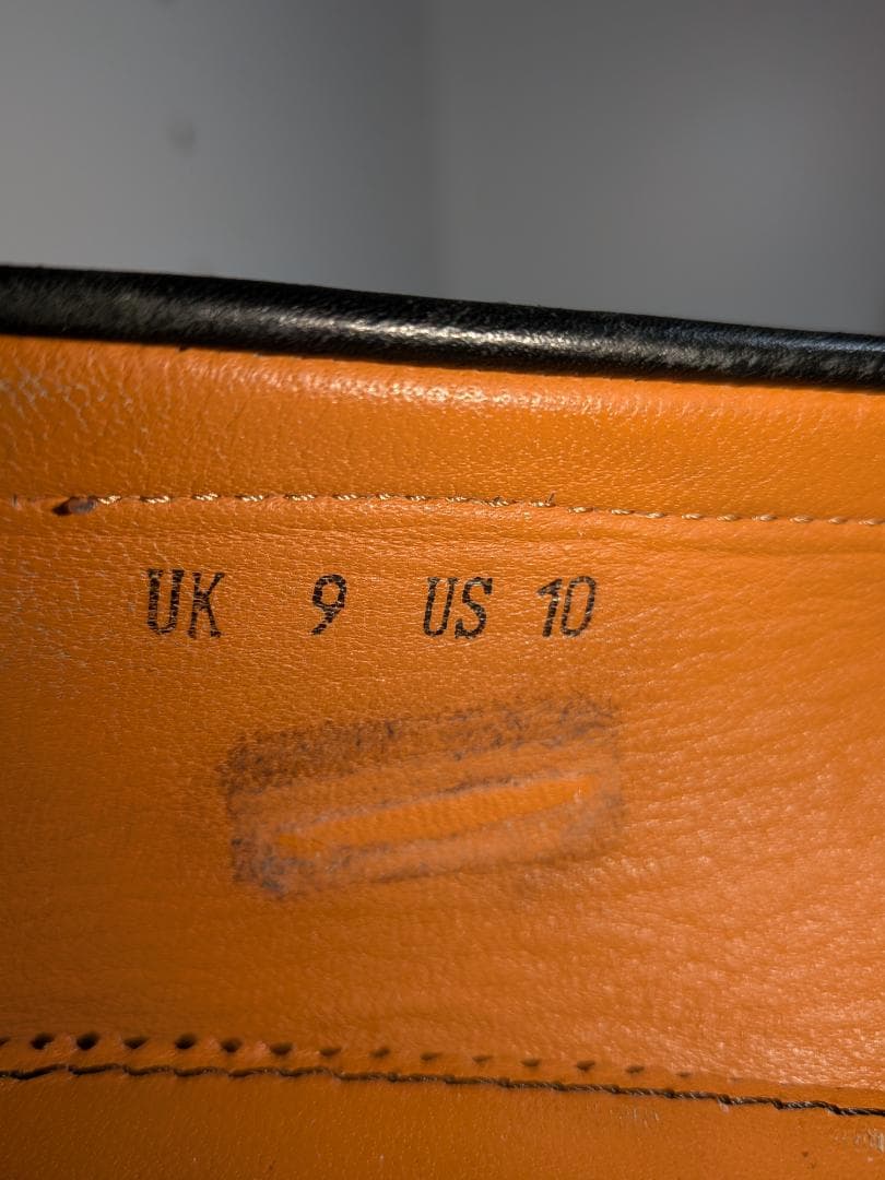 美品 サントーニ ローファー ストラップ 黒 28cm程度 UK9 US10 黒