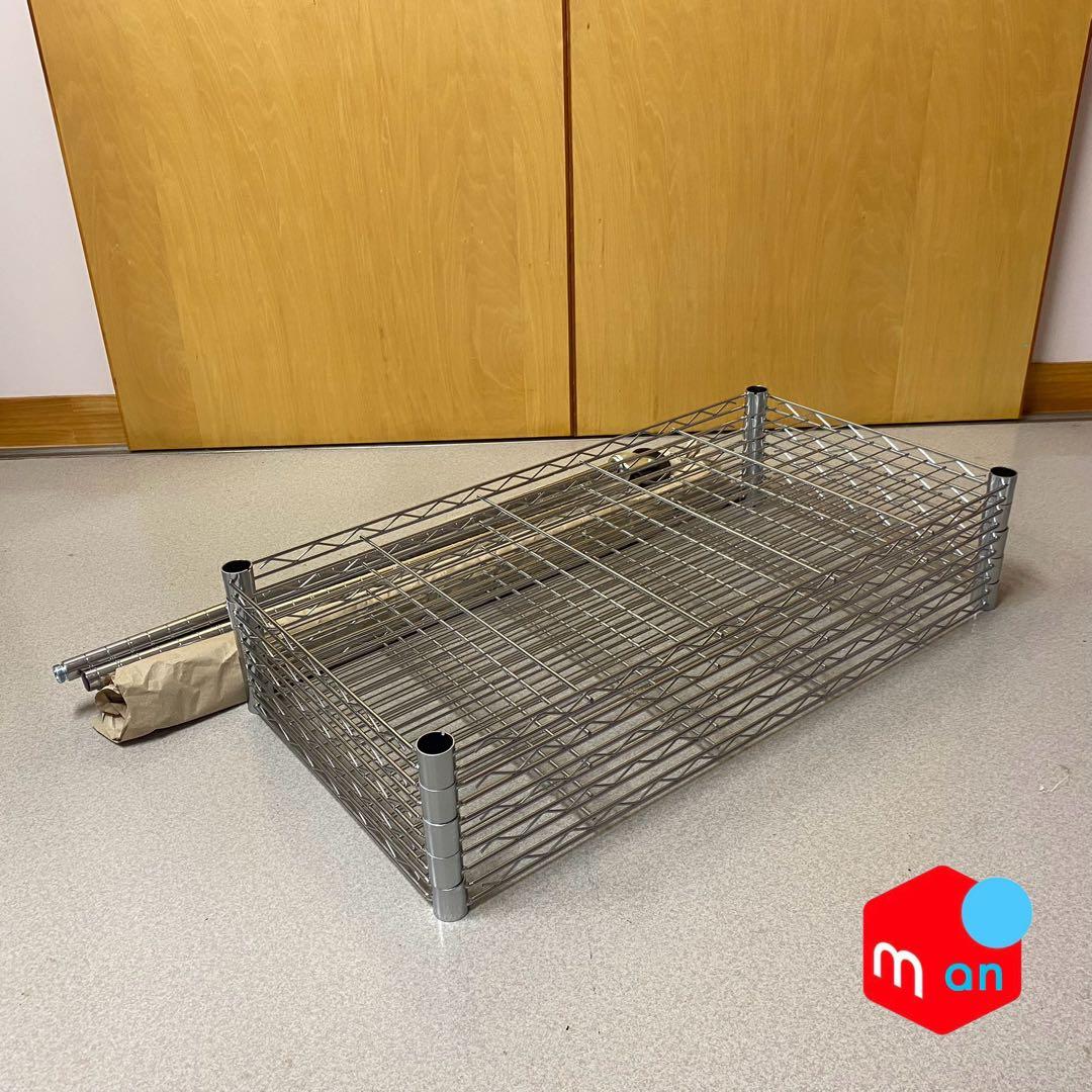 中型耐荷重 車輪付　ステンレス製５段ラック（91×46 × 187㎝前後）×１台