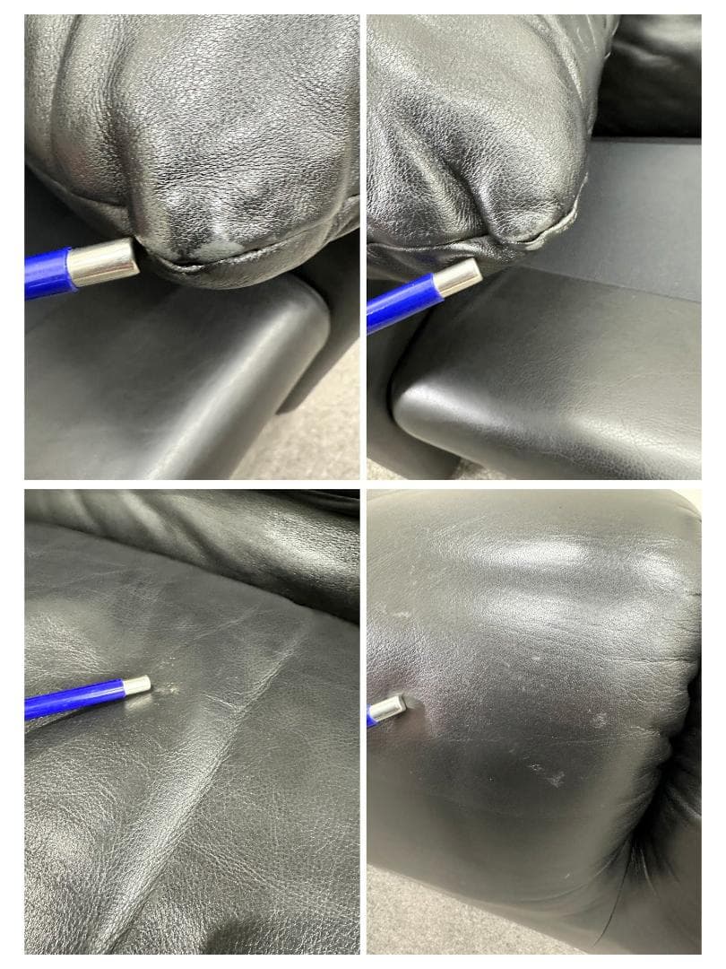 ヴィンテージ■カッシーナ■マラルンガ　2人掛け　ソファ　本革　ブラック　Cタグ