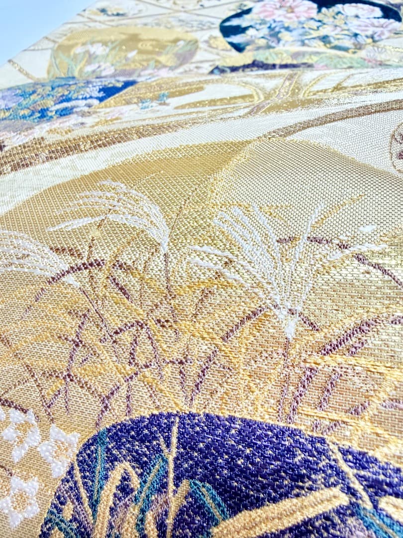 高級 袋帯 正絹 六通柄 美しいキモノ掲載品 ゴールド 訪問着 留袖 色無地