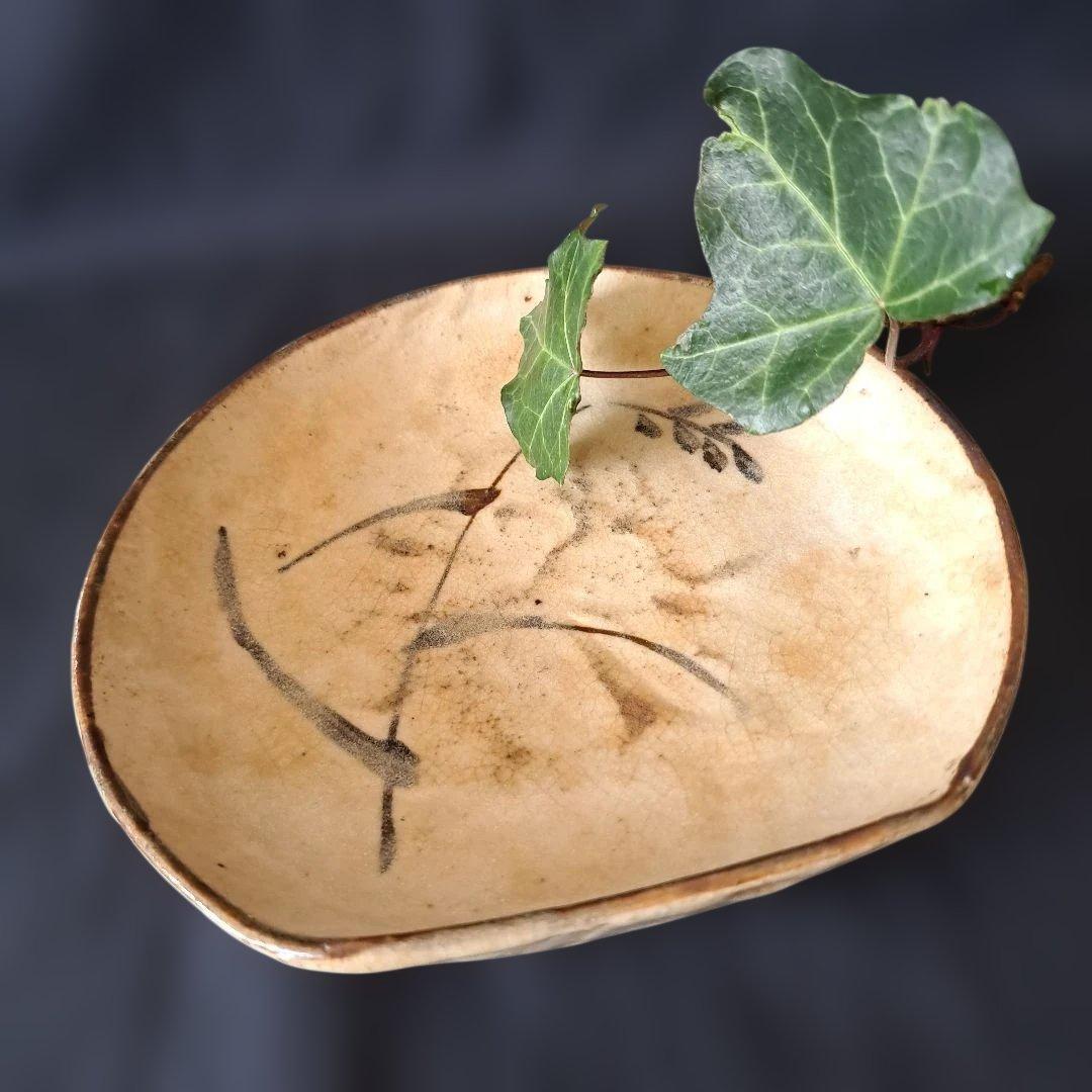 「渋さ 枯れ味 志野焼の魅力！」 志野皿(幅14cm)5客セット 箱付き 骨董ア