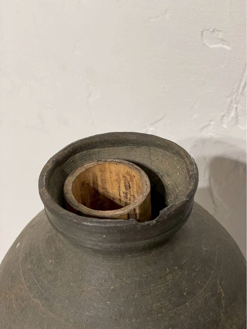 須恵器 古陶磁 壺 花瓶 インテリア 時代物 朝鮮【骨董・アンティーク】