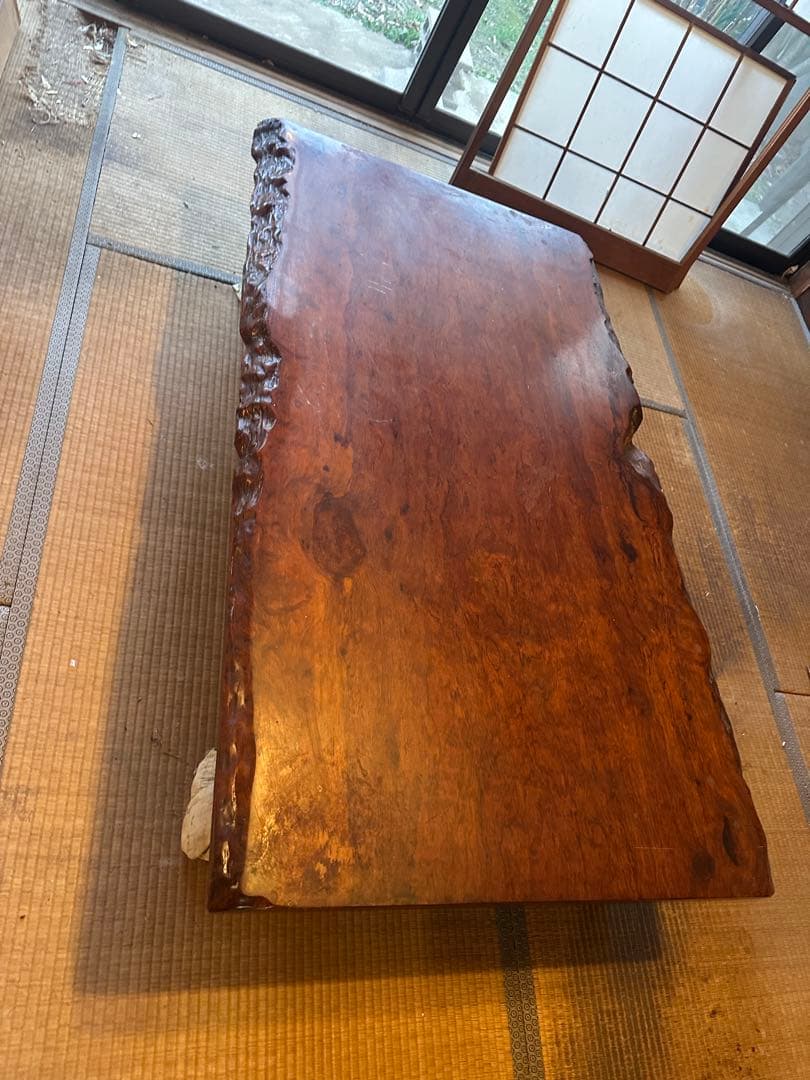 1枚板　座卓　テーブル　アンティーク　一枚板　引き取り限定です。栃木県佐野市まで