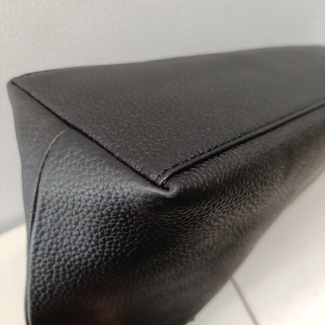 HushTug レザー ビジネストートバッグ 黒