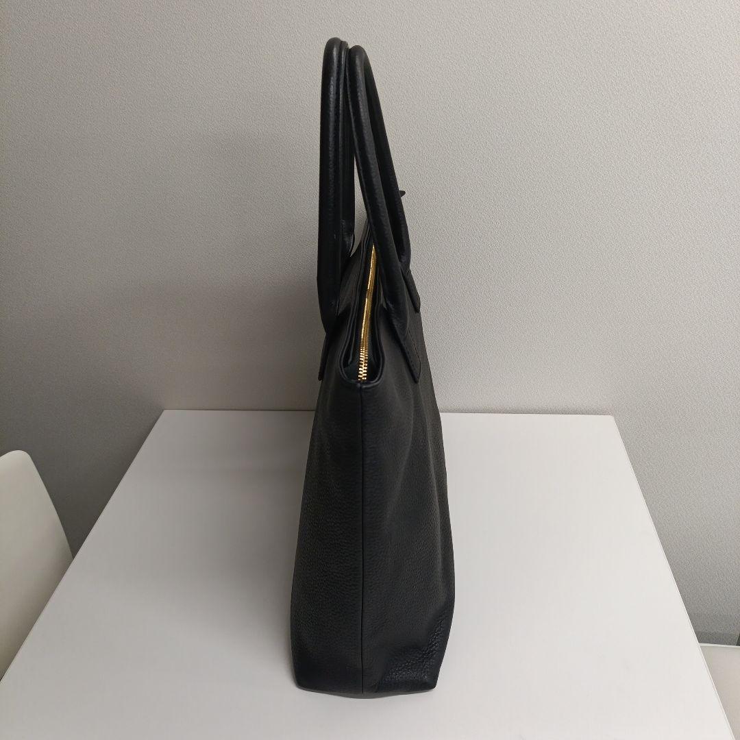 HushTug レザー ビジネストートバッグ 黒