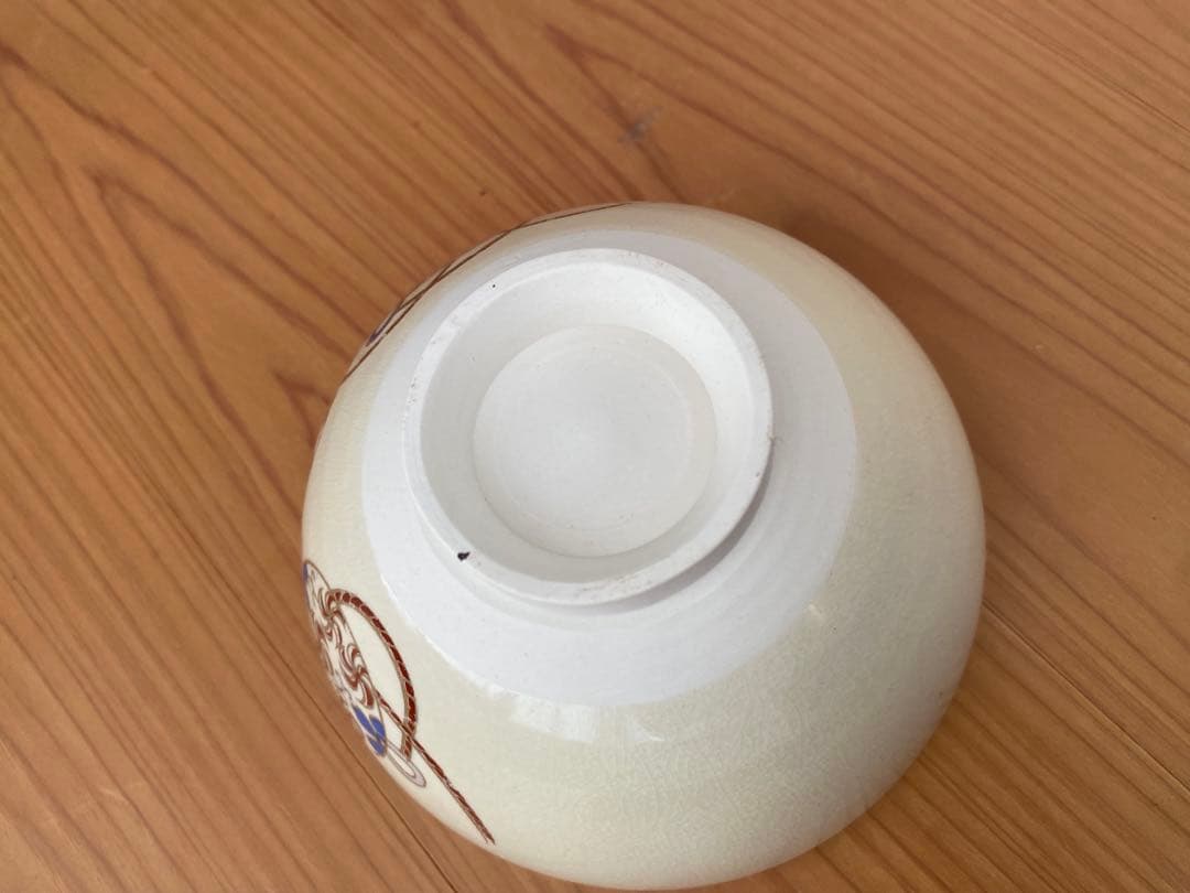 粟田焼 錦画茶碗 原平作 元箱 茶道具 抹茶椀