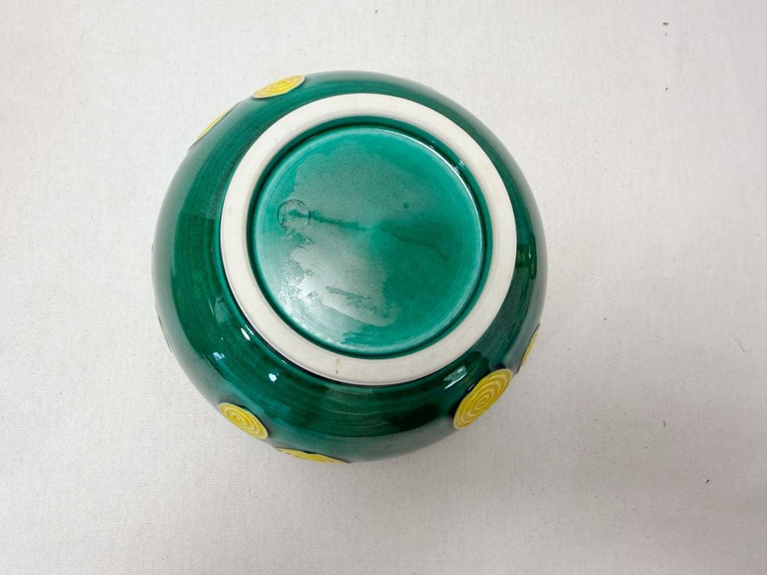 ほぼ未使用 茶道具 平安 祥堂造 青交趾渦文 台子 皆具 淡々斉好写 陶印 共箱