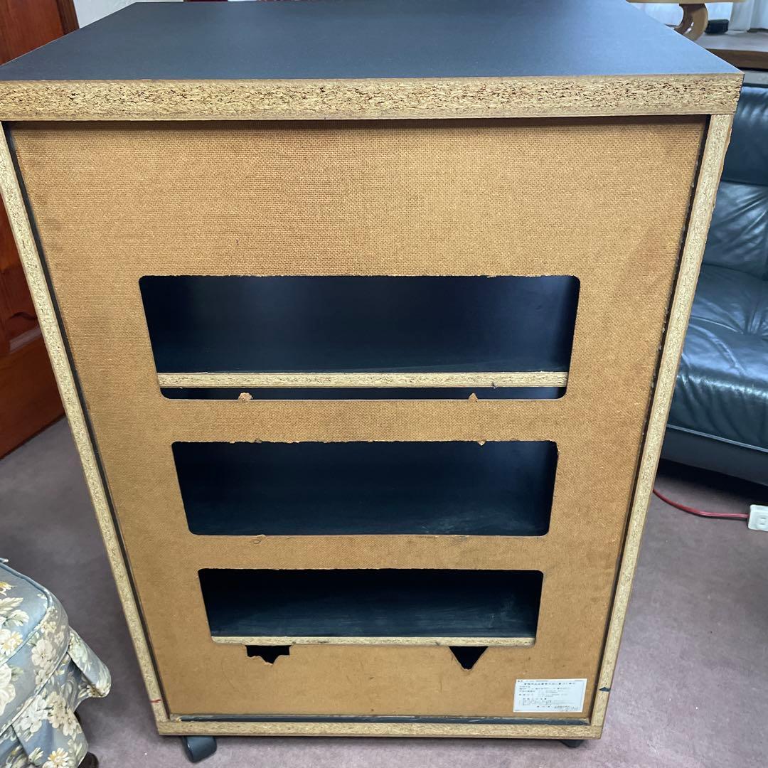 木製オーディオラック ガラス扉付き