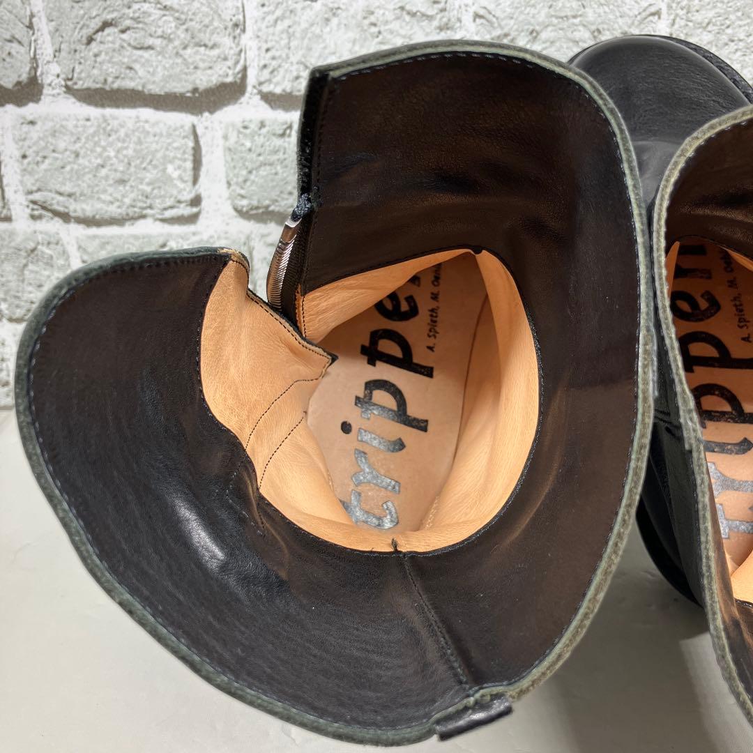 【極美品】Trippen ブーツ Deer サイズ36 サイドジップ 黒 レザー