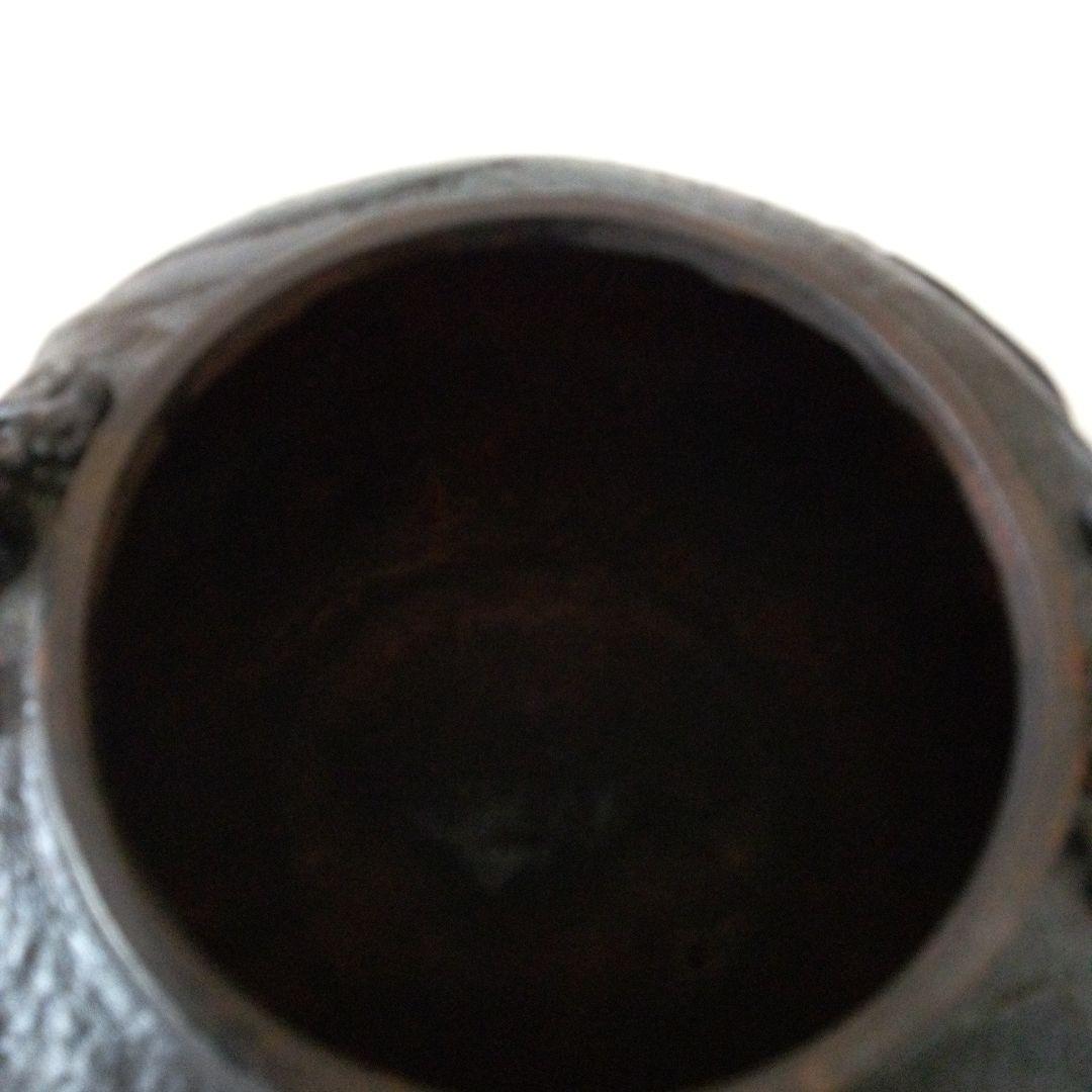 亀文堂　鉄瓶　雲龍紋盛上紋様　家戌日本琵琶湖在東底印