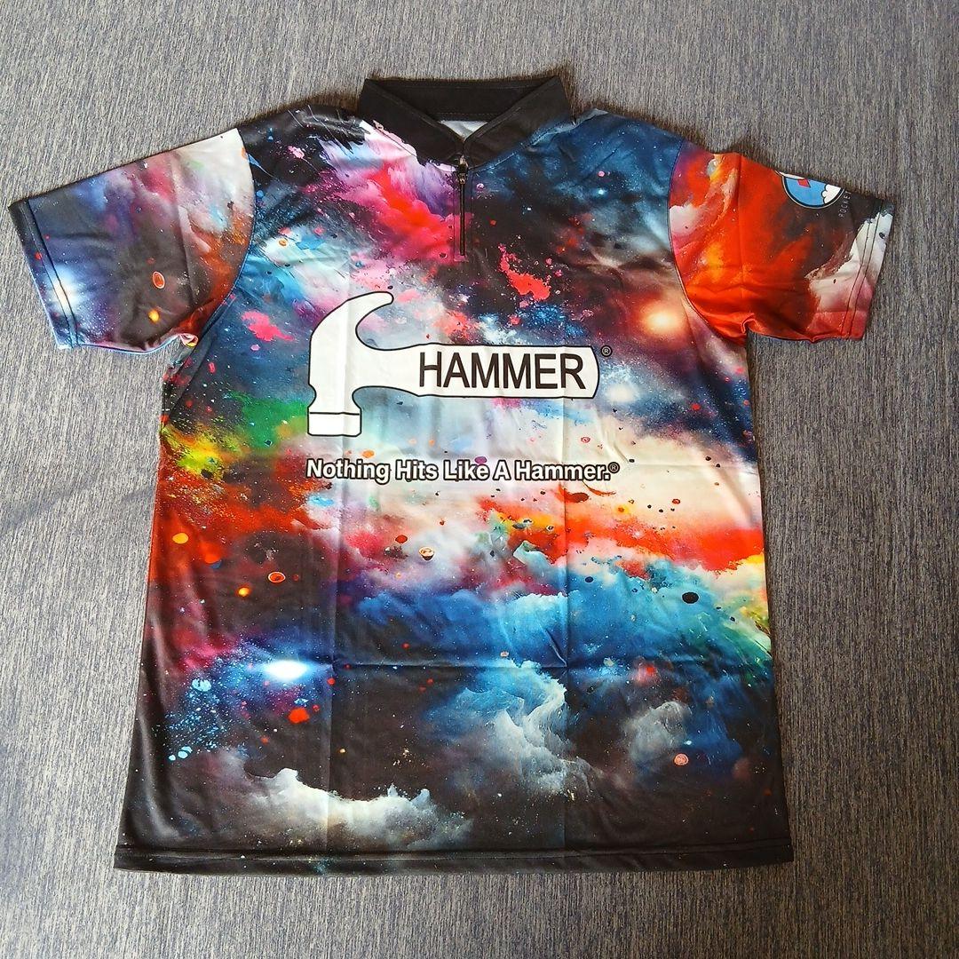 ✨新品✨ハンマー　2XLサイズ　宇宙　カラフル　大きいサイズ　ボウリングウェア