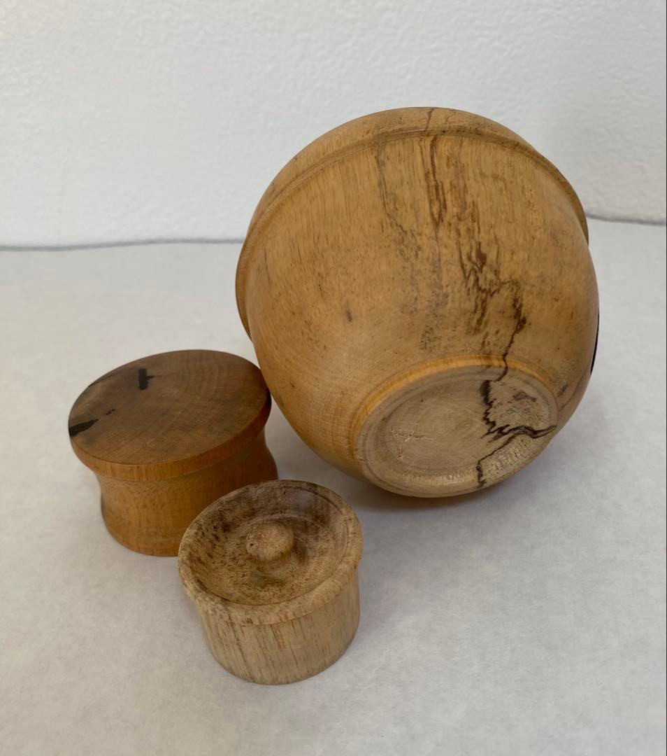 黒柿茶托 5客と茶入れのセット