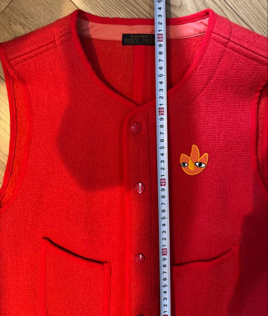 新品　YAMANE BROWN'S BEACH JACKET 赤ベスト