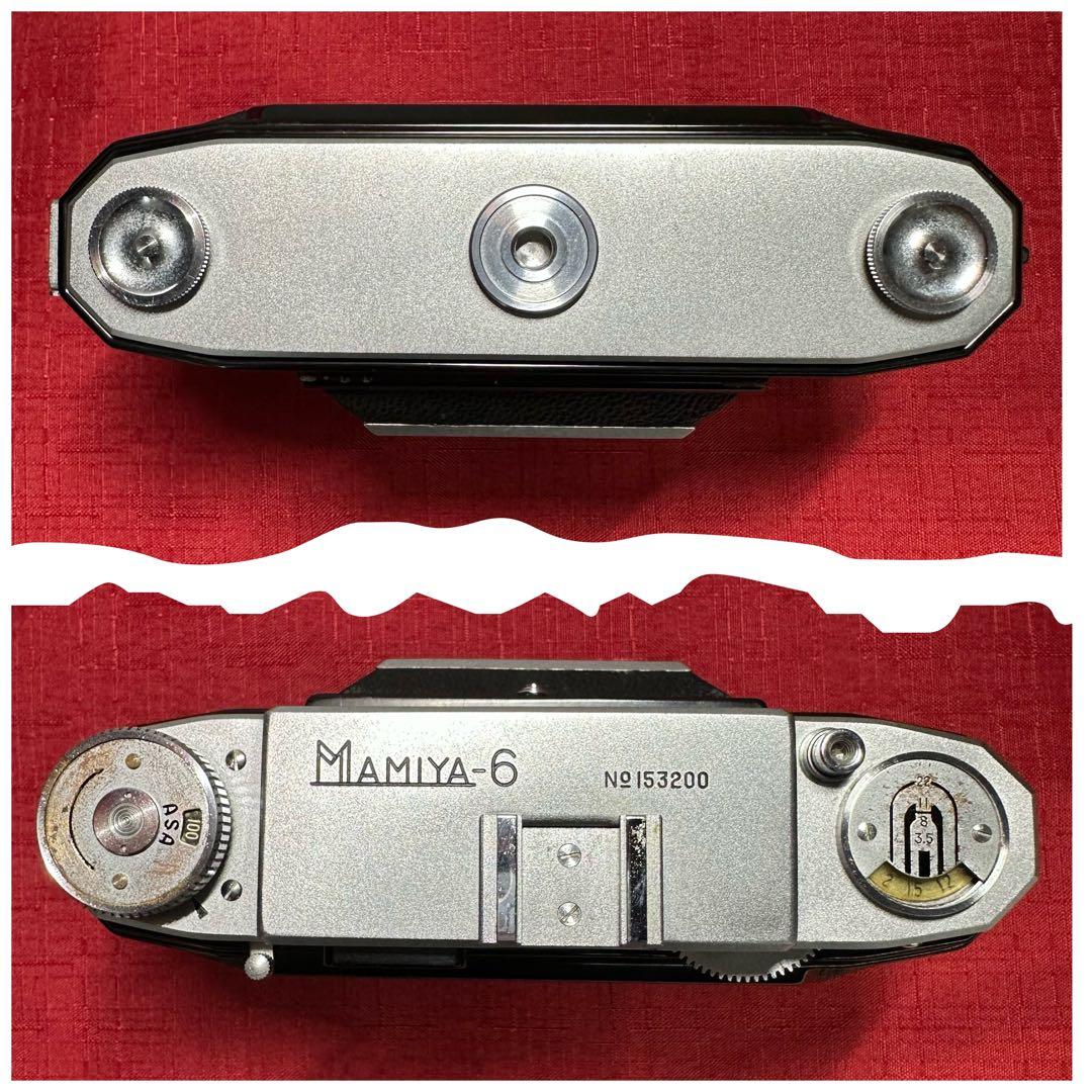 希少品 牛革ケース付 MAMIYA 6 マミヤ 6 スプリングカメラ 蛇腹カメラ