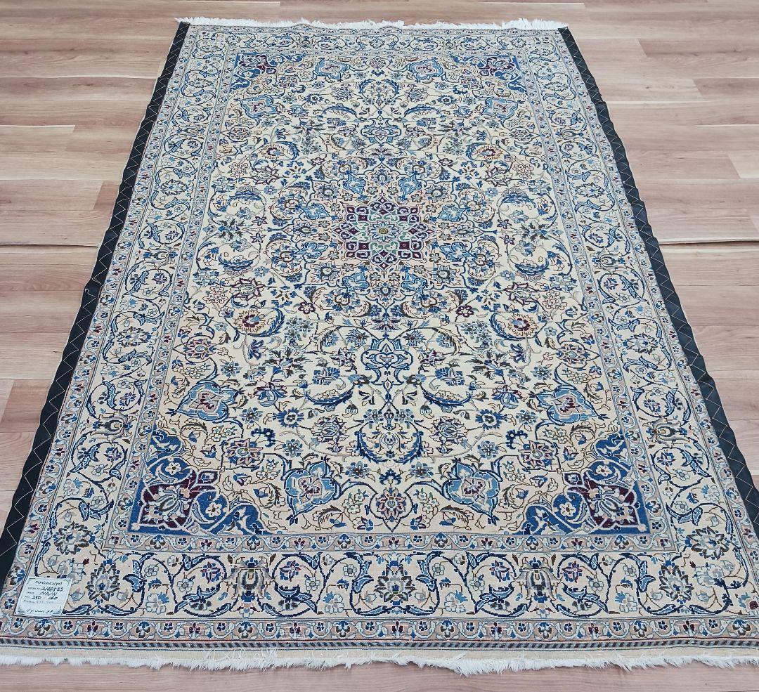 おはなY2602 ペルシャ絨毯 イラン ナイン産 ウール 手織り絨毯 大判