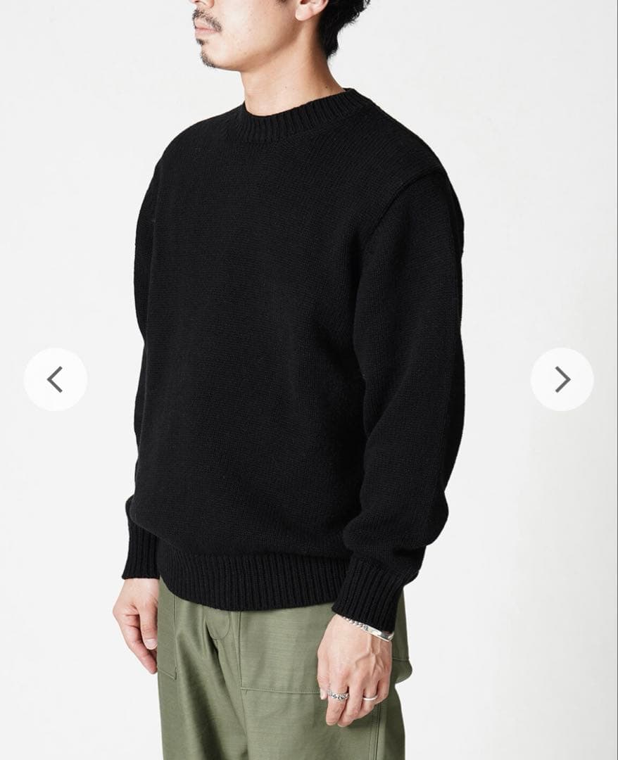 【美品】YONETOMI 24AW ソフトラムウール ニット プルオーバー 黒