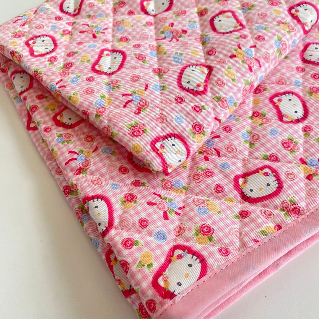 2001年　新品　キルティングカバー　ハローキティ/チェック/薔薇　1枚