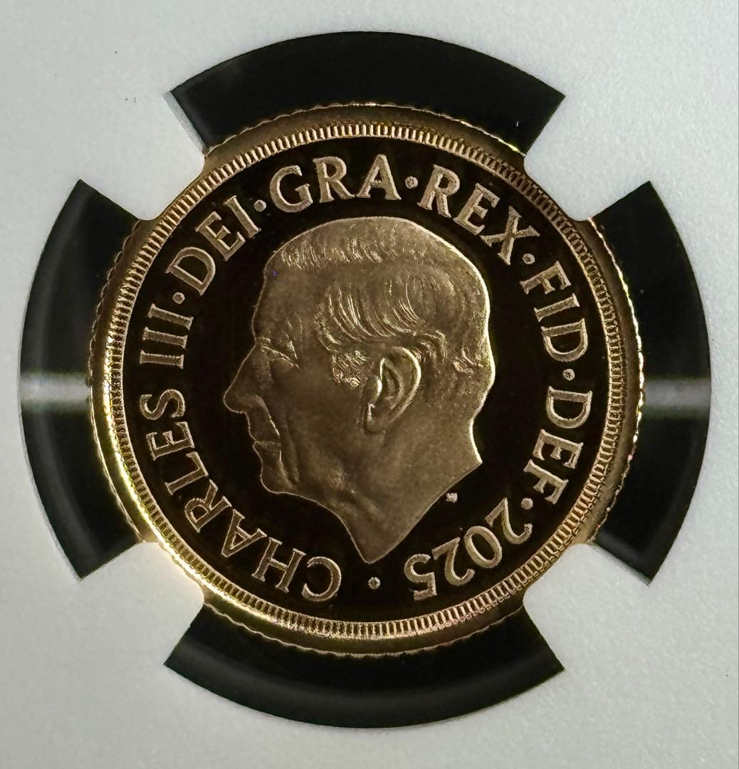 2025 チャールズ3世 ロイヤルアームズ 1/2ソブリンPF70UC FODI