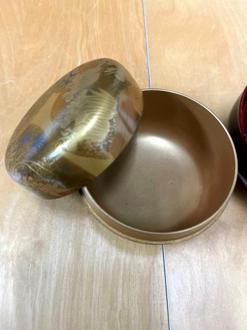 【美品】宗春作 金蒔絵 棗 2点セット 茶道具 なつめ