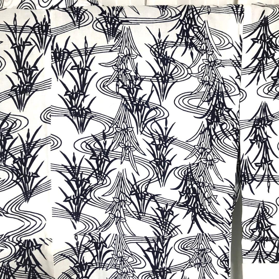 竺仙 浴衣 丈152 裄66.5cm ゆかた カキツバタ あやめ 花菖蒲 藍染