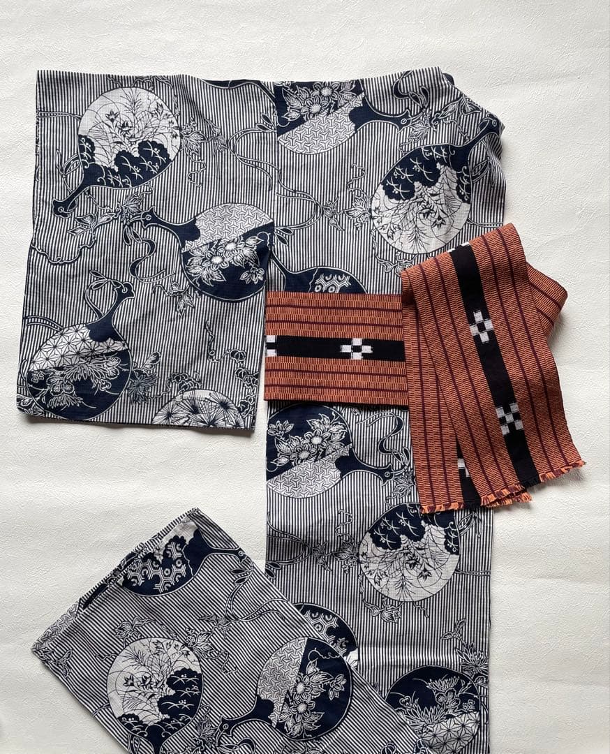 K*✧様 浴衣、ミンサー半幅帯　セット