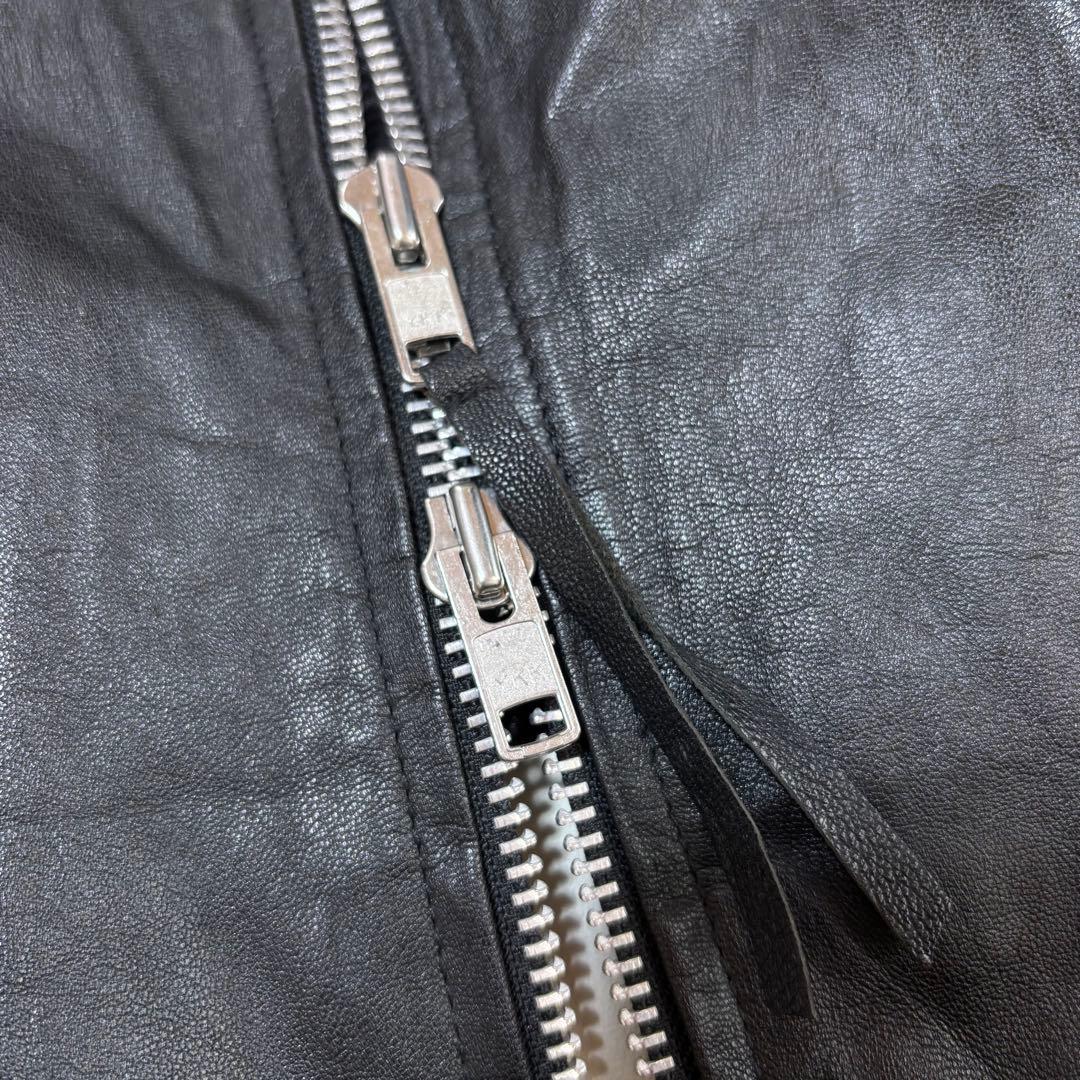 EKAM　エカム　ライダース　レザージャケット　ゴートレザー　ブラック　S