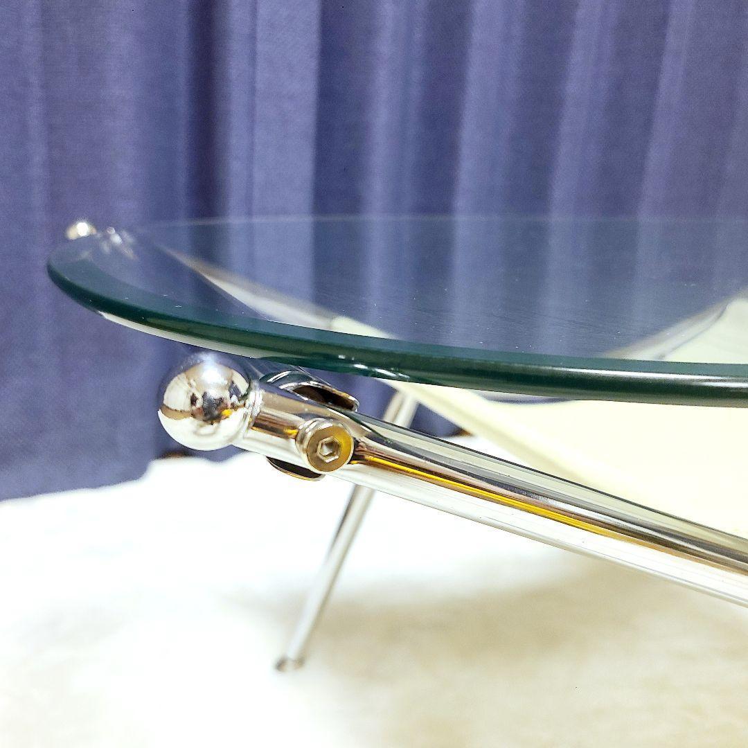 ミッドセンチュリー　スペースエイジ　ローテーブル　楕円　70年代　ガラステーブル