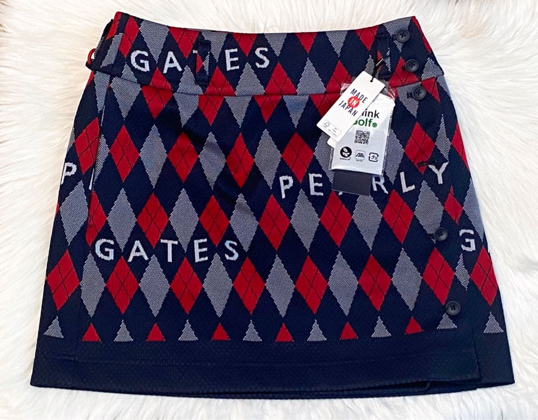新品☺︎パーリーゲイツ アーガイル ジャガード ミニスカート 0⛳️定価28600円