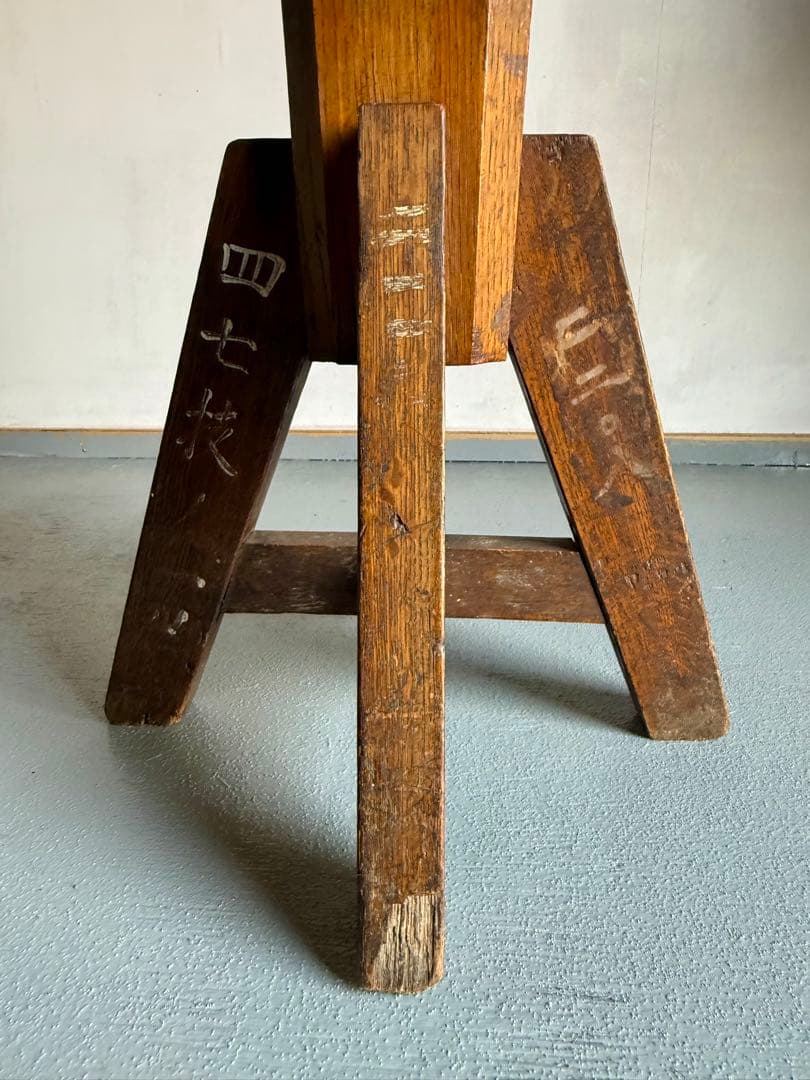 海軍通信学校 丸椅子 回転チェア ヴィンテージ スツール 戦前 時代物 貴重