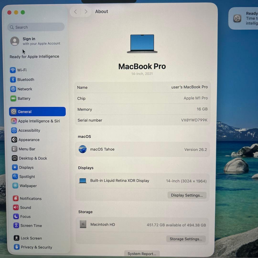 MacBookPro 14インチ M1 16/500GB 14core