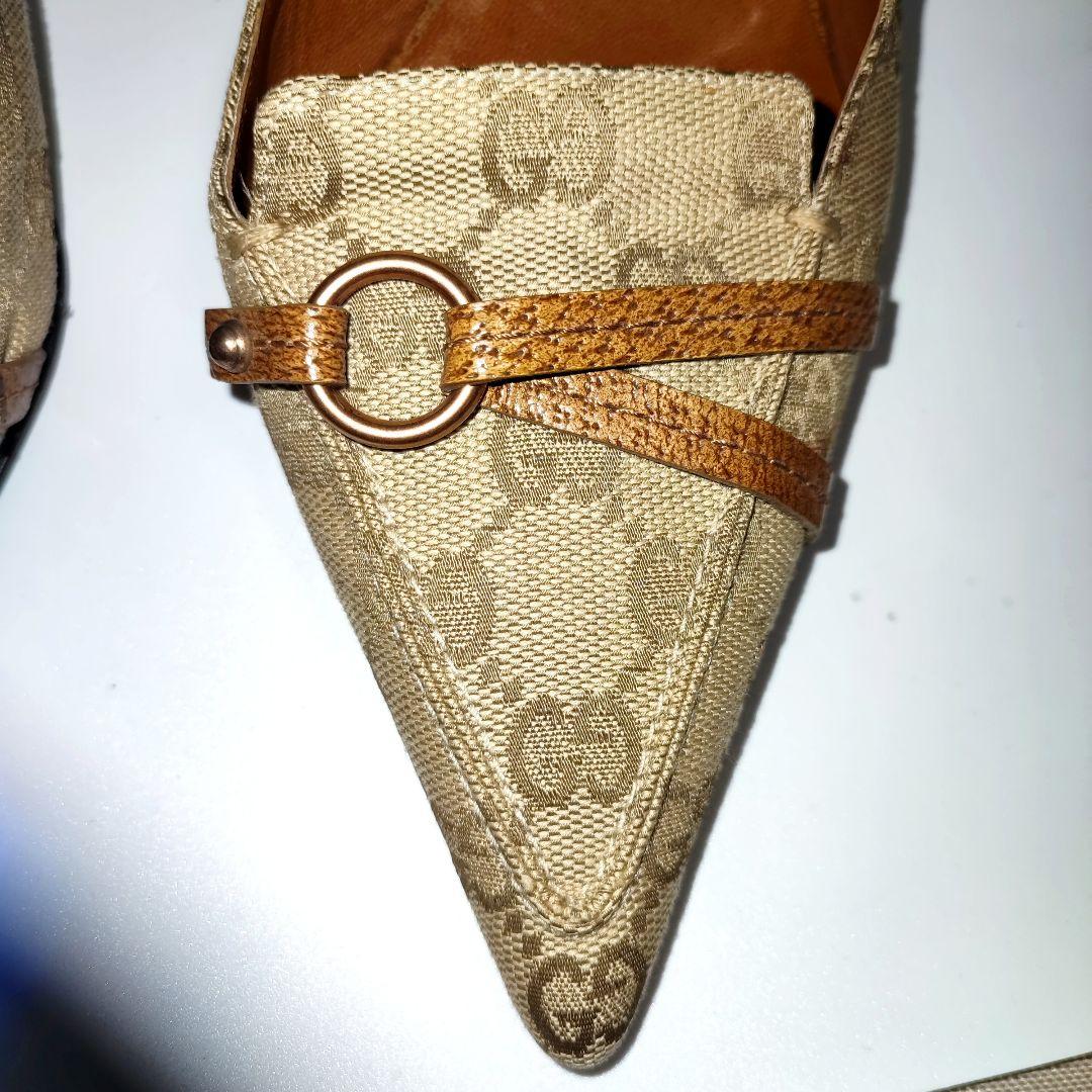 グッチ Gucci ミュール 37 1/2 24~24.5 GGキャンバス柄