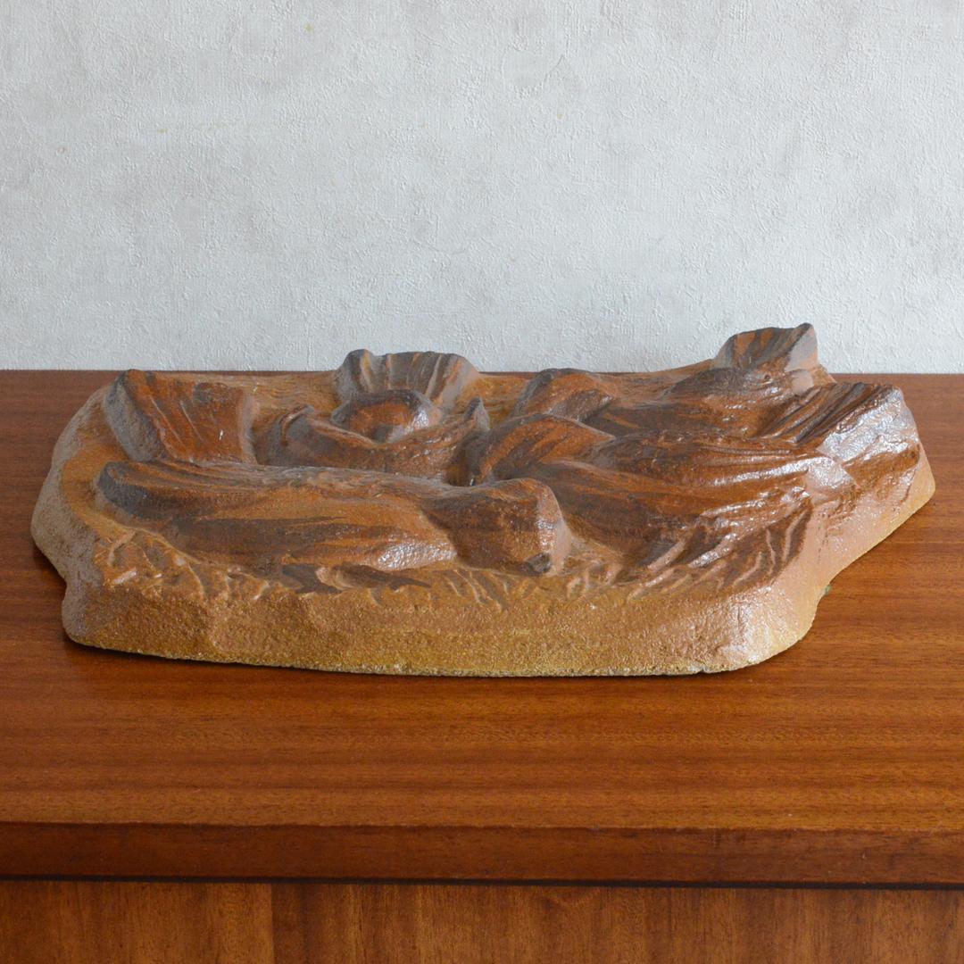 Soholm スーホルム 雀 陶板 鳥の彫刻 壁掛け 北欧雑貨 ヴィンテージ置物