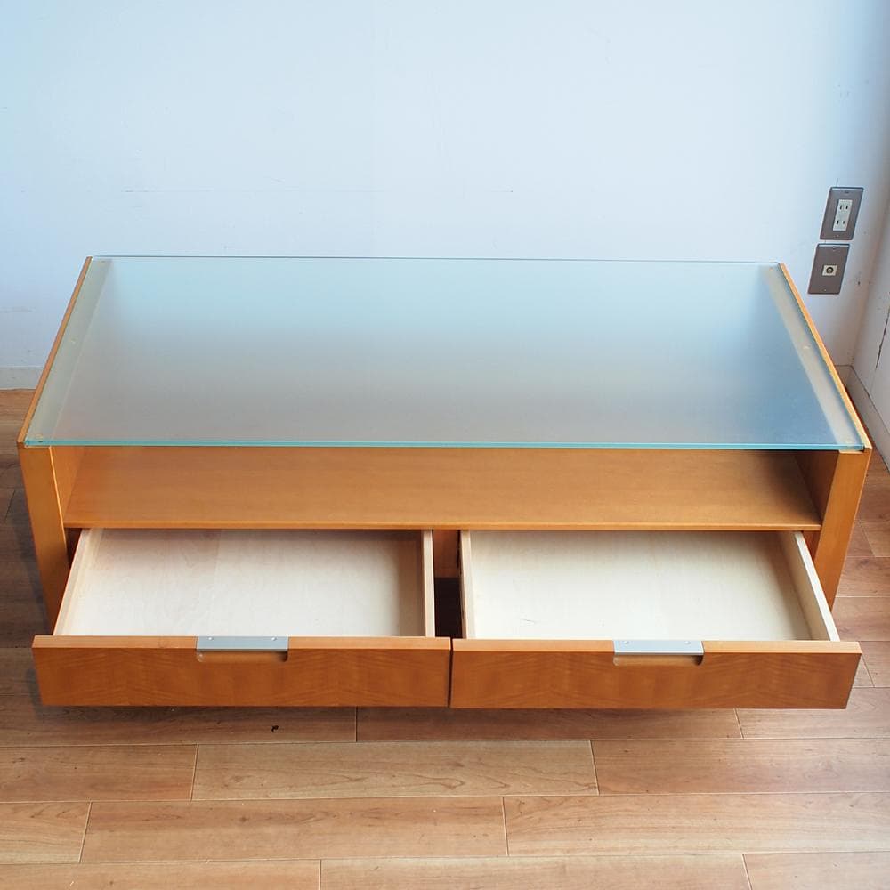 カリモク/karimoku ガラス天板 センターテーブル 引出付き