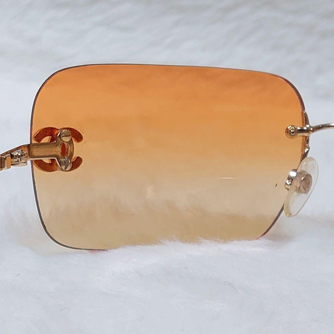 ✨美品✨CHANEL サングラス 4017-D オレンジ ココマーク リムレス