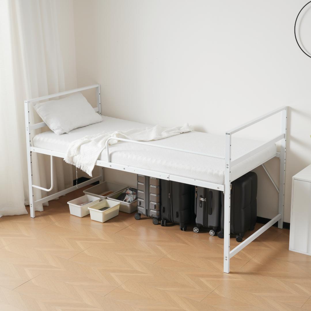 超人気！北欧風 一人暮らし ロフトベッド【高さ110cm】 White