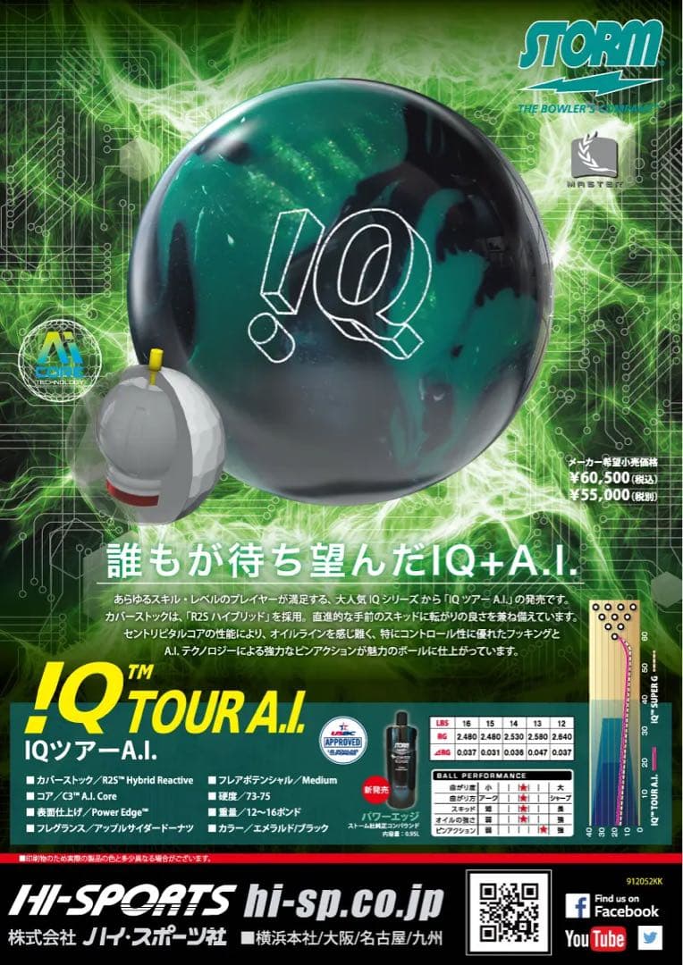 送料込み【新品】IQツアーA.I.　ストーム　15ポンド3オンス　17