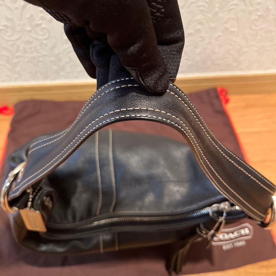 極美品✨COACH ブラックレザー ショルダーバッグ