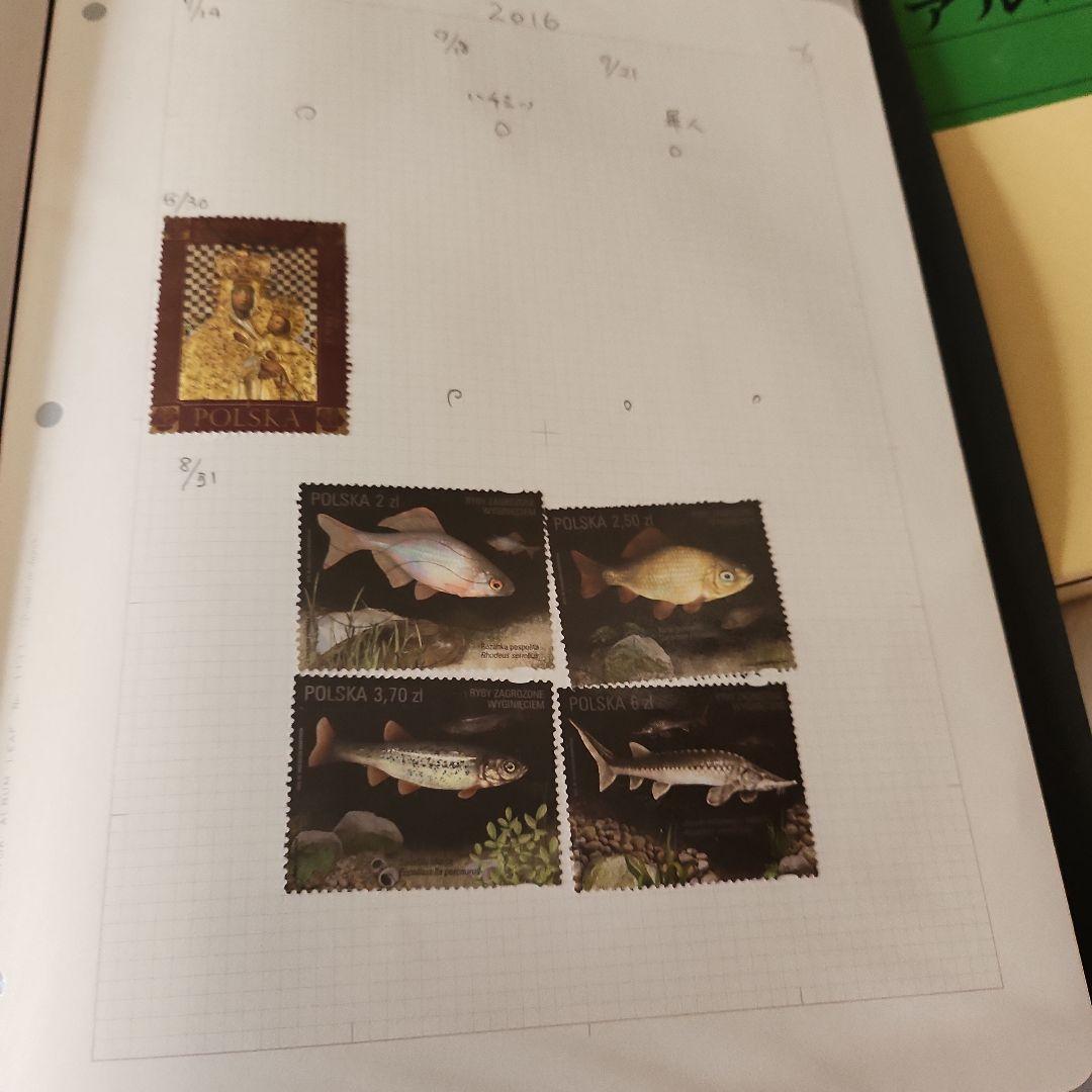 ポーランド　使用済み切手5冊