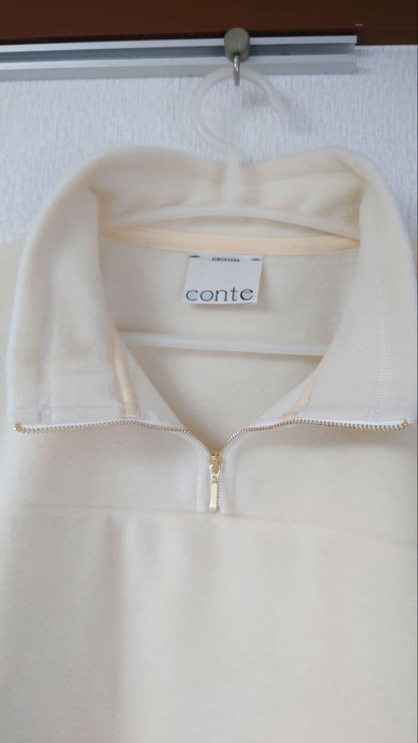 conte フリースジッププルオーバー☆ホワイト今季