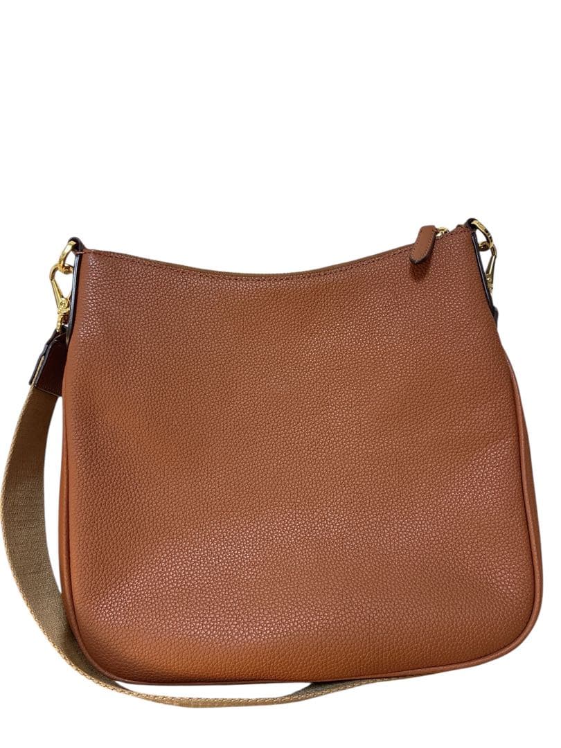 美品LAUREN RALPH LAUREN ショルダーバッグ ロゴストラップ本革