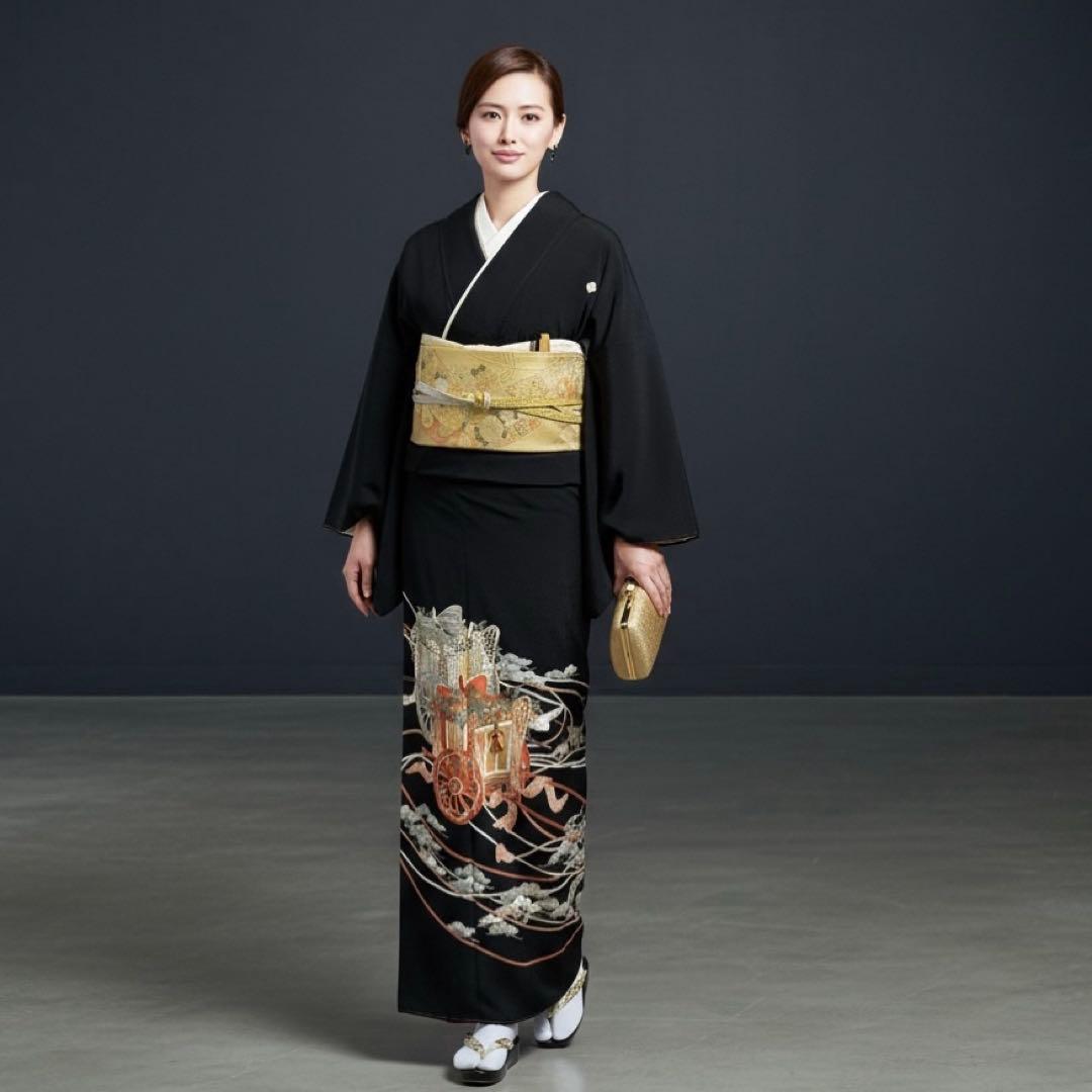 未使用近い　美品　袷　作家　正絹　黒留袖　フルセット　4点 西陣袋帯