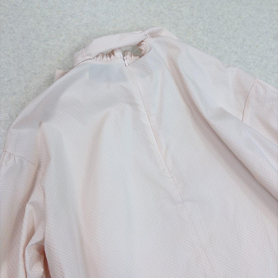 ユナイテッドアローズ ドットドビー ボウタイ ブラウス ピンク 38 セレモニー