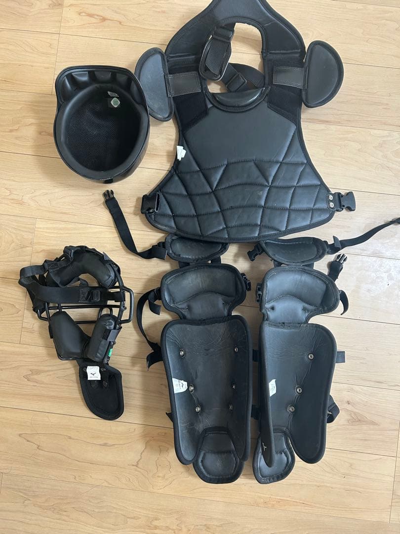 Mizuno キャッチャー防具5点セット ブラック　少年軟式用S