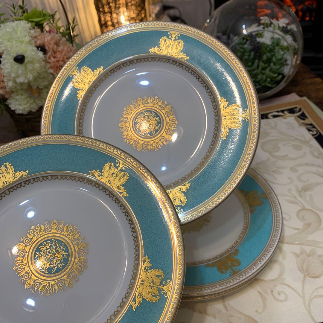 ウェッジウッド コロンビア　パウダー　ターコイズ　17.5cmケーキプレート