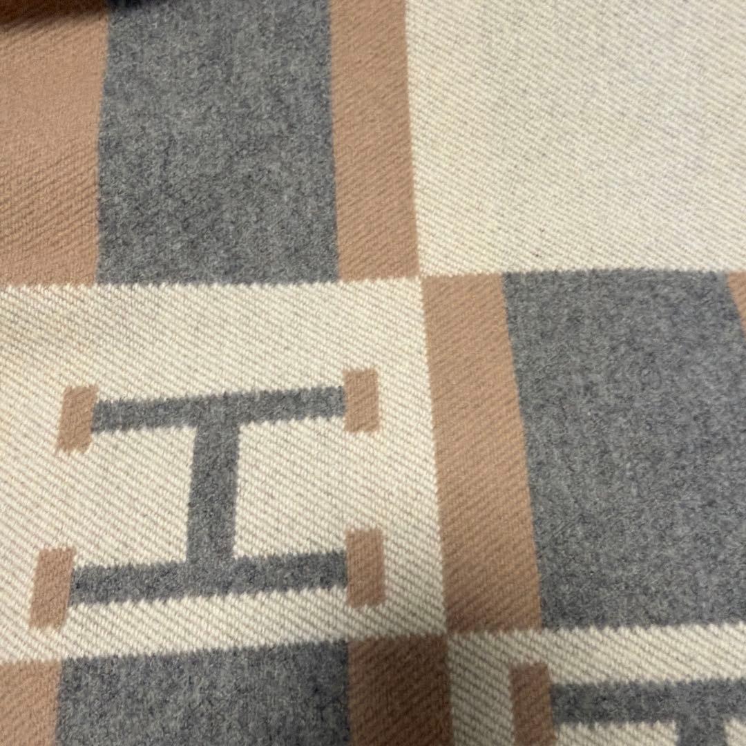 【HERMÈS】エルメス ブランケット プレード アヴァロン カシミヤ