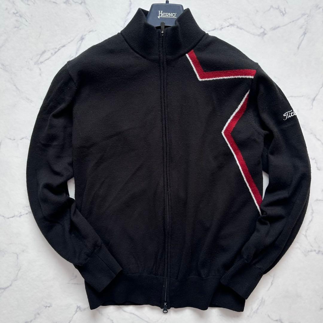 XL 美品 タイトリスト ブルゾン ジャンパー ジャケット ダブルジップ 黒