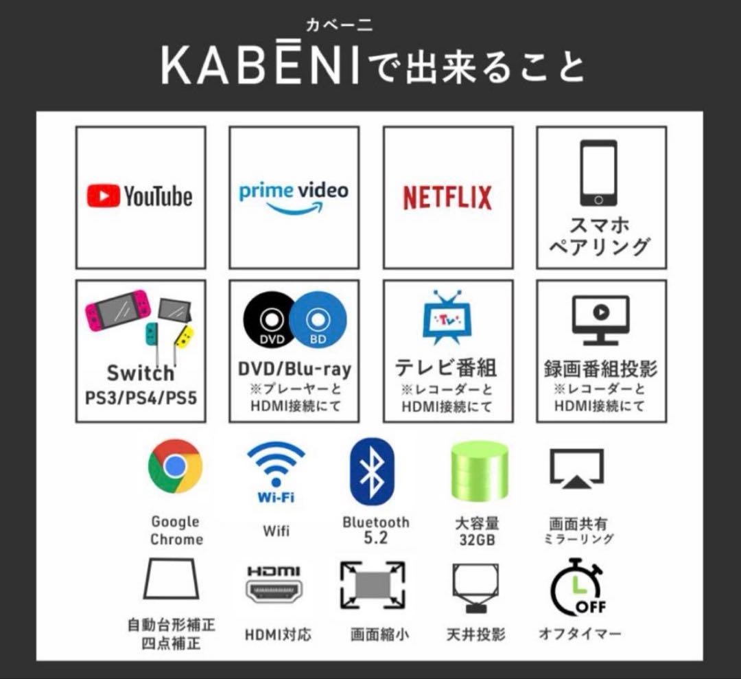プロジェクター ピンク ホワイト カベーニ KABENI