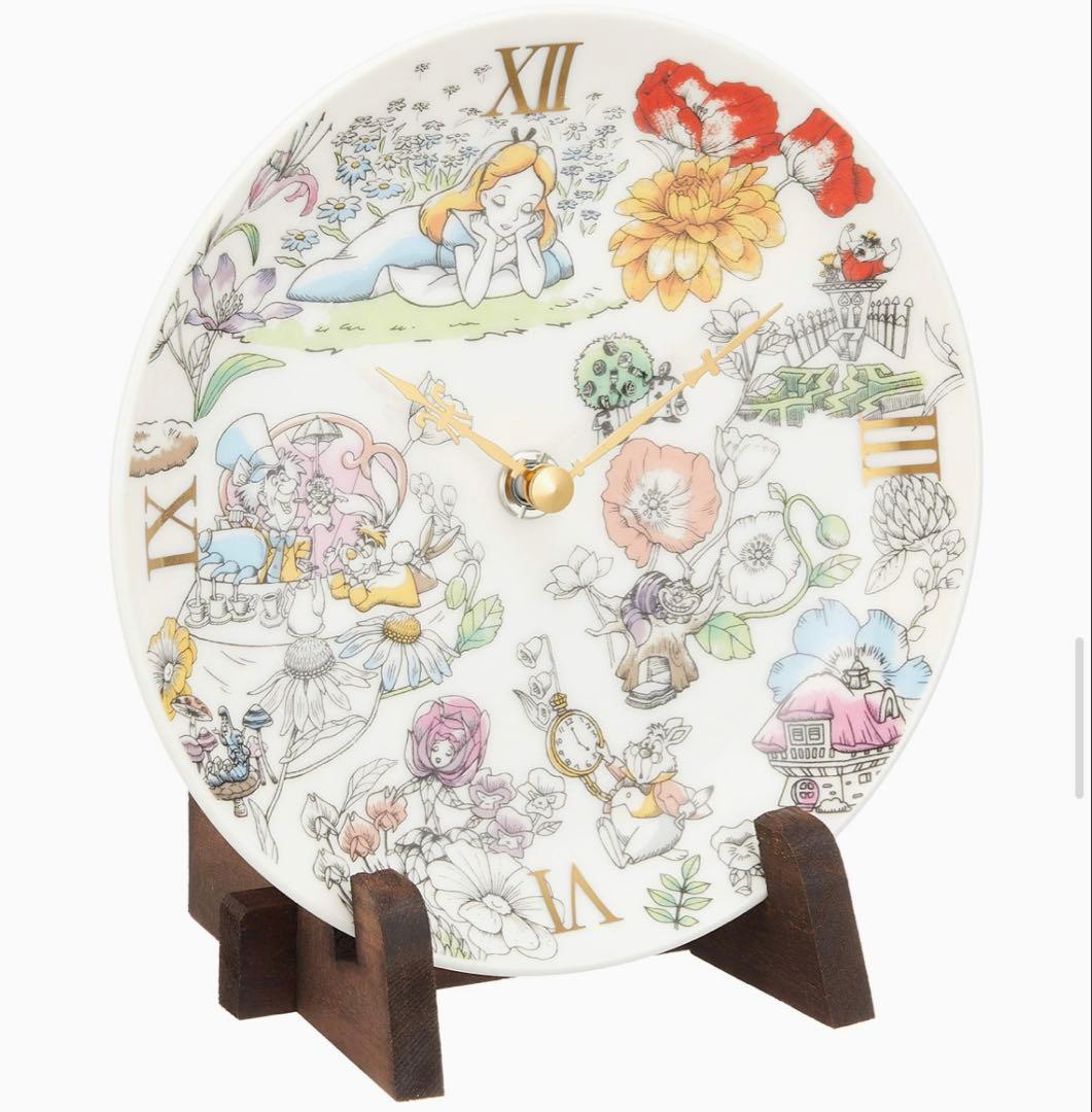 不思議の国のアリス 陶時計 ディズニー Disney うさぎ インテリア 新品