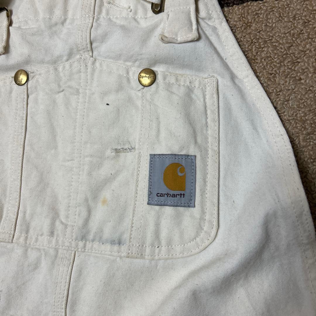 Carhartt ホワイトオーバーオール Eastern MA 475 エプロン