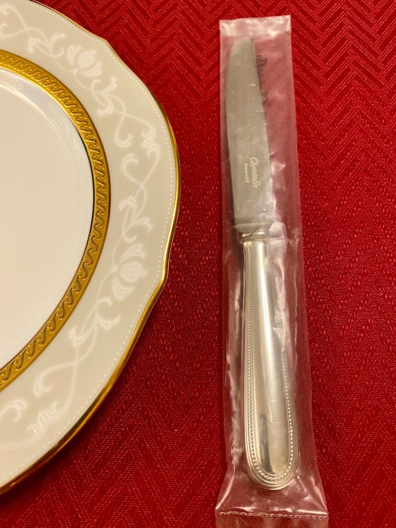 【クーシャンクーさま専用商品】クリストフル パール デザートナイフ ペアセット